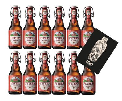 Peters Kölsch 12er Set Bier 0,33L (4,8% Vol) mit Mixcompany Grußkarte inkl Pfan