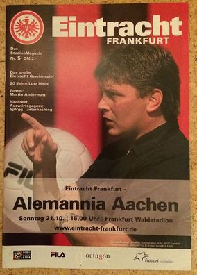 Stadionheft Nr. 5 2001/2002 / Eintracht Frankfurt - Alemania Aachen . gelesen