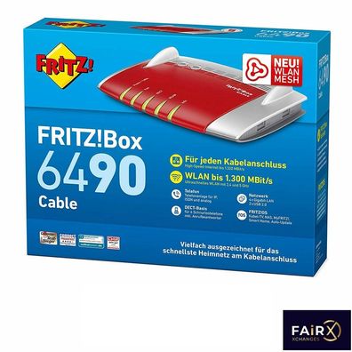 AVM FRITZBox 6490 Kabelmodem 4-Port Gigabit WLAN MESH Router