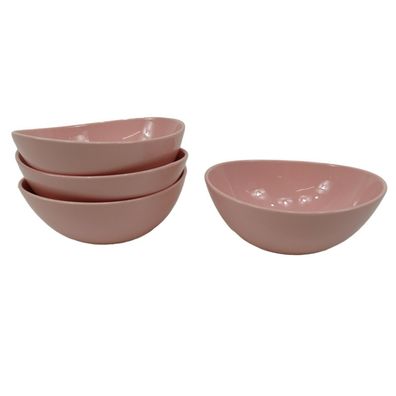 Sweese Porzellanschalen für Müsli, Salat und Desserts, 4er-Set rosa