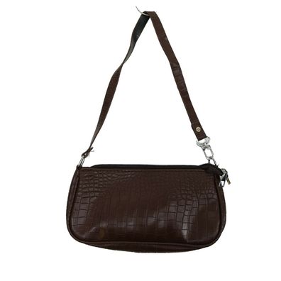 Baguette Tasche mit Krokodil Prägung von Shein Damentasche braun Handtasche