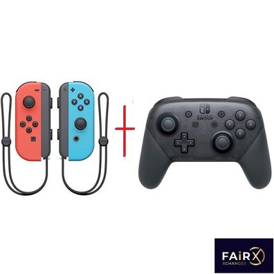 Nintendo Joy-Con 2er-Set Neon-Rot/ Neon-Blau Inkl. Switch Pro Controller