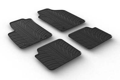 Design Gummi Fußmatten passend für Fiat 500, Abarth 500, 500 C 07.2015> Gummimatten