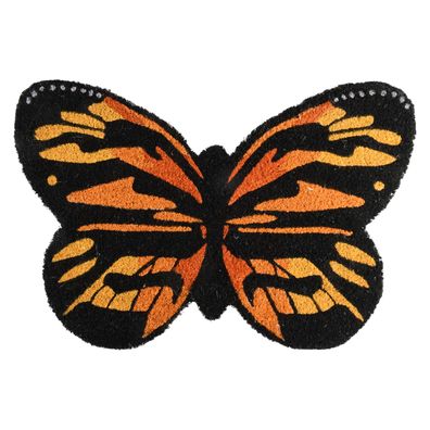 Charmante Landhaus Türmatte; Kokos Matte, Fussmatte Butterfly Schmetterling