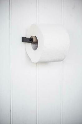 Landhaus Toilettenpapierhalter JON shabby chic in schwarz