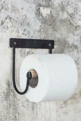 Landhaus Toilettenpapierhalter Paul rustikal in schwarz