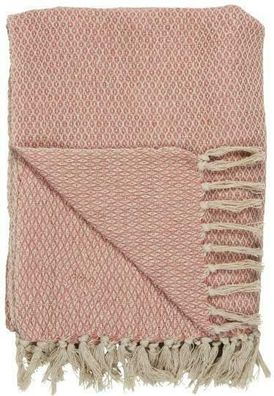 Plaid, Tagesdecke coral sand mit Karomuster im Landhausstil Eleanora