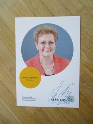 Saarland Ministerin CDU Monika Bachmann - handsigniertes Autogramm!!!