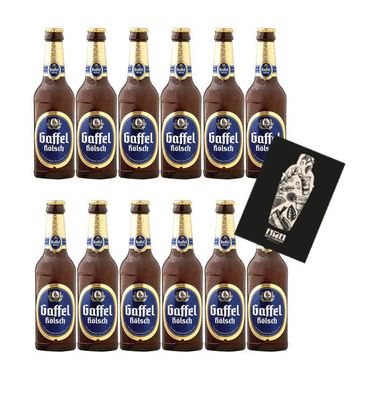 Gaffel Kölsch 12er Set Bier 0,33L (4,8% Vol) mit Mixcompany Grußkarte inkl Pfan