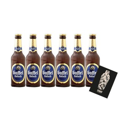 Gaffel Kölsch 6er Set Bier 0,33L (4,8% Vol) mit Mixcompany Grußkarte inkl Pfand