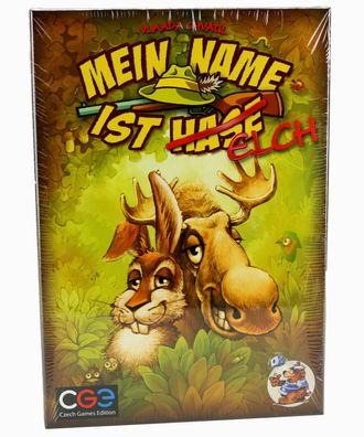 Mein Name ist Hase / Elch Spiel lustiges Partyspiel mit Karten Jäger & Gedicht