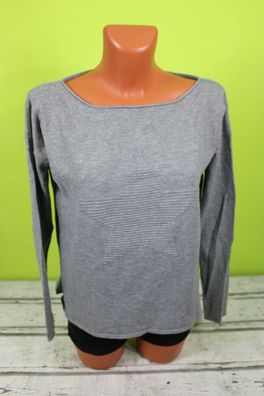 Jean Pascale Pulli S 36 dünner Pullover grau langarm Sweatshirt Sweater Shirt