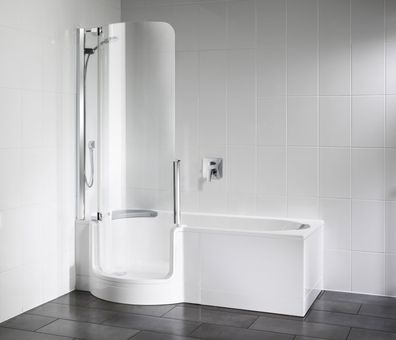 Artweger Twinline 1 Dusch Badewanne mit Tür 160 weiß komplett