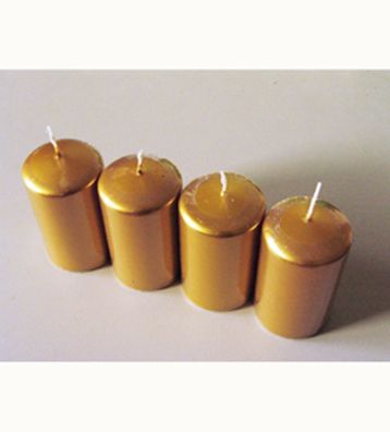 100/60mm 4 Stück/Pack Stumpenkerzen Kerzen mandarin H/Ø RAL 28h Brenndauer