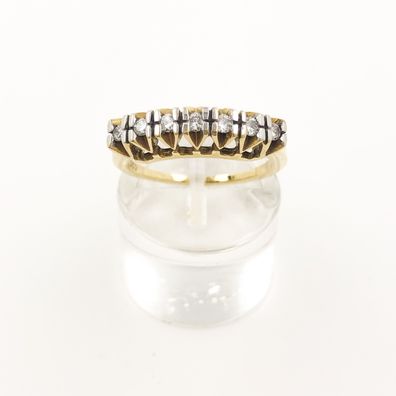 Memoiren Ring aus 14 kt Gold mit 0.35 ct Diamanten Gr 52 EU