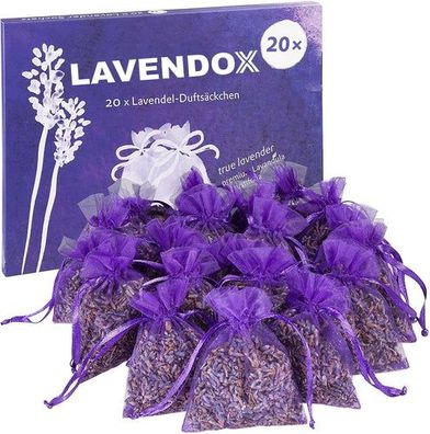Lavendox [20x] Lavendelsäckchen Premium Lavendelkissen Mottenschutz Duftsäckchen