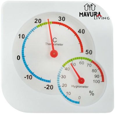 MAVURA Thermometer Hygrometer Analog Luftfeuchtigkeitsmesser Temperaturmesser