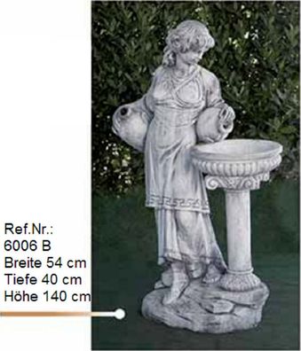 Frauen Gartenskulptur aus Weißstein auch für Wasserspiele - Ref. Nr. 6006-B