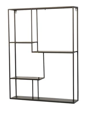 Wandregal schwarz Metall 60x79,5 cm Regal Ablage Wand-Konsole modern design NEU