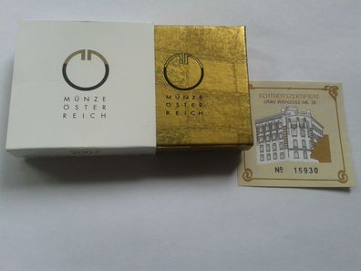 Umverpackung, Zertifikat + Etui für 100 euro 2007 Linke Wienzeile 38 Gold - NO coin