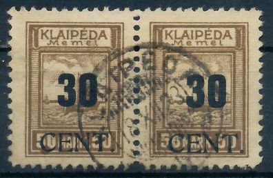 MEMEL 1923 Nr 194 gestempelt WAAGR PAAR gepr. X472E76