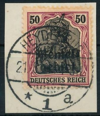 MEMEL 1920 Germania Nr 7x zentrisch gestempelt Briefstück gepr. X472EBE