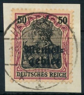 MEMEL 1920 Germania Nr 7x zentrisch gestempelt Briefstück gepr. X472ECA
