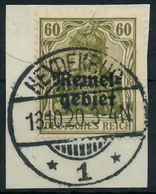 MEMEL 1920 Germania Nr 16x zentrisch gestempelt Briefstück gepr. X472EF6
