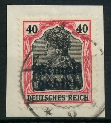 MEMEL 1920 Germania Nr 6 zentrisch gestempelt Briefstück gepr. X472F46