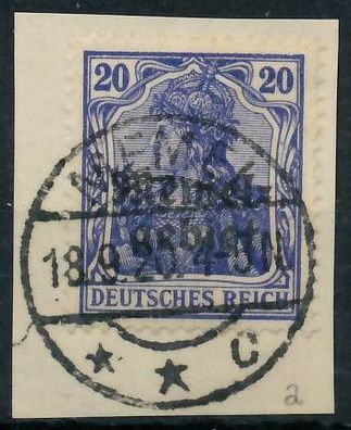 MEMEL 1920 Germania Nr 4 zentrisch gestempelt Briefstück gepr. X472F72