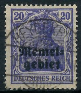 MEMEL 1920 Germania Nr 4 zentrisch gestempelt gepr. X472F66