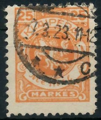 MEMEL 1923 Nr 143 gestempelt gepr. X47310A