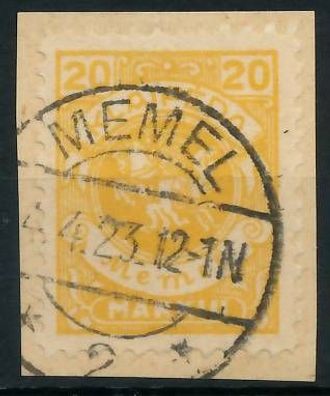 MEMEL 1923 Nr 142 gestempelt Briefstück gepr. X4730FA