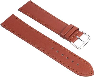 Ersatzband Uhrenarmband XL Leder Braun mit Ton-in-Ton-Ziernaht 25611S