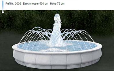 Brunnen aus Weißstein mit Wasserspiele ( Ref. Nr. 3036 )