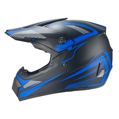SHADOW of BLUE Crosshelm Motocross Helm für Kinder und Jugendliche schwarz-blau