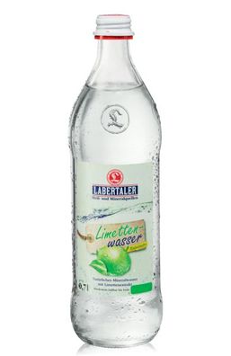 Labertaler Mineralwasser Plus - Limetten-Wasser - Mehrweg - 12x0,7l mit Träger