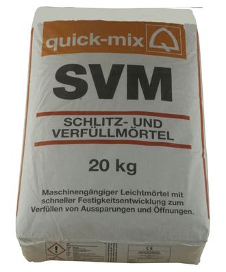 Quick mix SVM Schlitz- und Verfüllmörtel auf Kalk-Zementbasis 5 kg Beutel