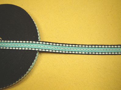 Borte Webband Trachtenborte Wollband schwarz weiß hellgrün 1,7 cm breit je 1 Meter