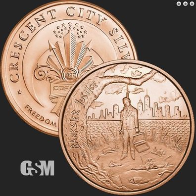 Golden State Mint Bankster Justice 1 Avdp oz 999 Kupfer Kupfermedaille