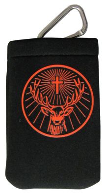 Jägermeister - Handy Tasche aus Neopren mit Karabiner - 11 x 7 cm