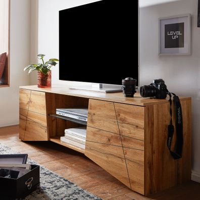 TV Schrank FineBuy Lowboard 160x50x40 cm Holz Fernsehkommode Fernsehschrank