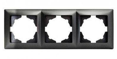 Gunsan Visage 3-fach Rahmen für 3 Steckdosen Schalter Dimmer Dunkelsilber