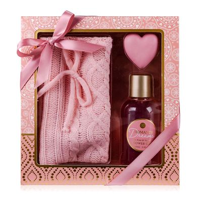Geschenkbox Romantic Dreams Kosmetiktasche Wellnesspräsent Lip Balm & Duschgel