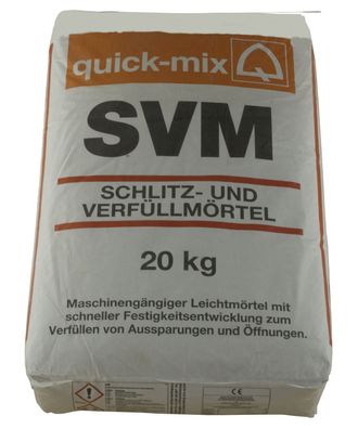 Quick mix SVM Schlitz- und Verfüllmörtel auf Kalk-Zementbasis 1 kg Beutel