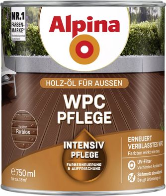 Alpina Holz-Öl für außen WPC Pflege farblos 750 ml