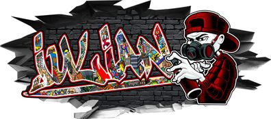 BLACK LABEL GRAFX Wandtattoo Aufkleber Graffiti Jungen Julian 3D