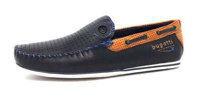 Bugatti He.-Schuhe Herrenschuhe Slipper Blau Freizeit