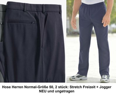 Hose Herren Normal-Größe 50, 2 stück: Stretch Freizeit + Jogger. NEU und ungetragen.