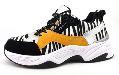 Bugatti Damenschuhe Schnürschuhe Sportive sportlicher Schnürer Schwarz Freizeit